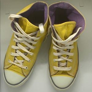 Yellow/purple Keds Canvas High Tops